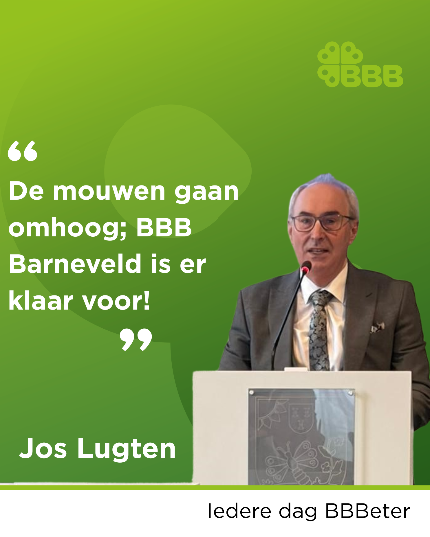 Fractievoorzitter Jos Lugten van BBB Barneveld heeft zijn eerste speech (maidenspeech) gehouden tijdens de raadsvergadering.